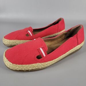 A2 By Aerosoles StitchNTurn Red Canvas Slip On Causal Womens Size 6.5 Rope Braid